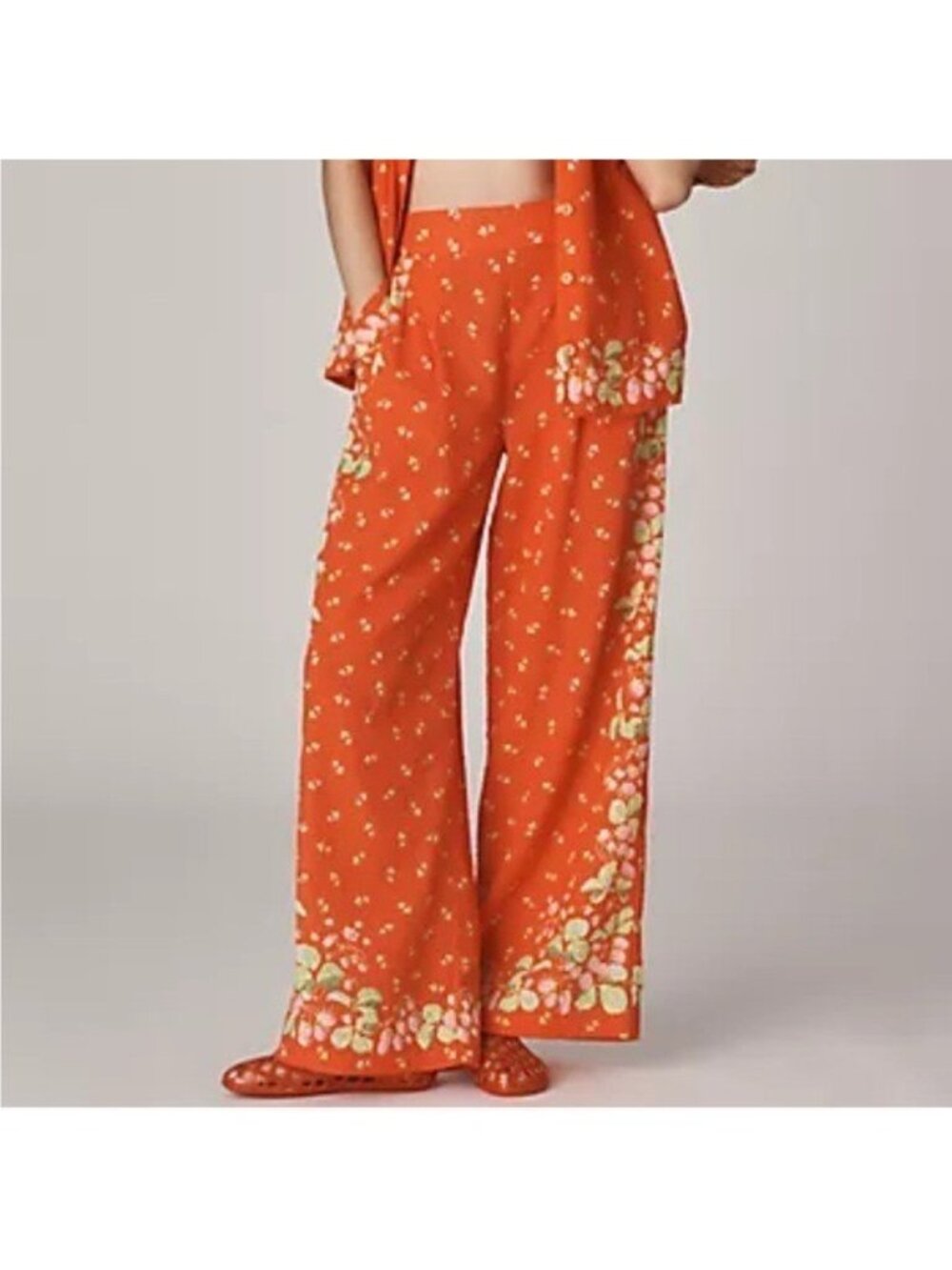 ANTHROPOLOGIE Rachel Antonoff Snyder High Rise Wide Leg Pants Floral Size 2X NEW - Picture 4 of 12